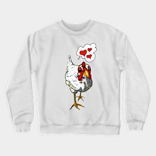 Chicken thinking of love Crewneck Sweatshirt